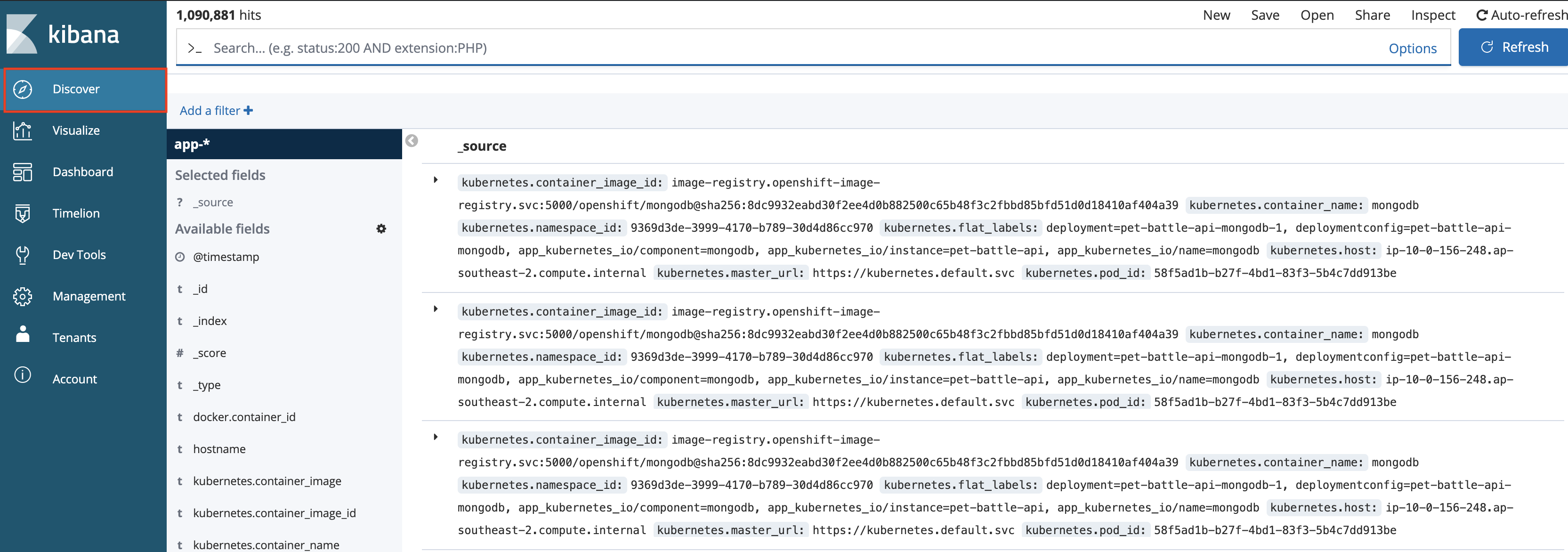 Kibana-discover