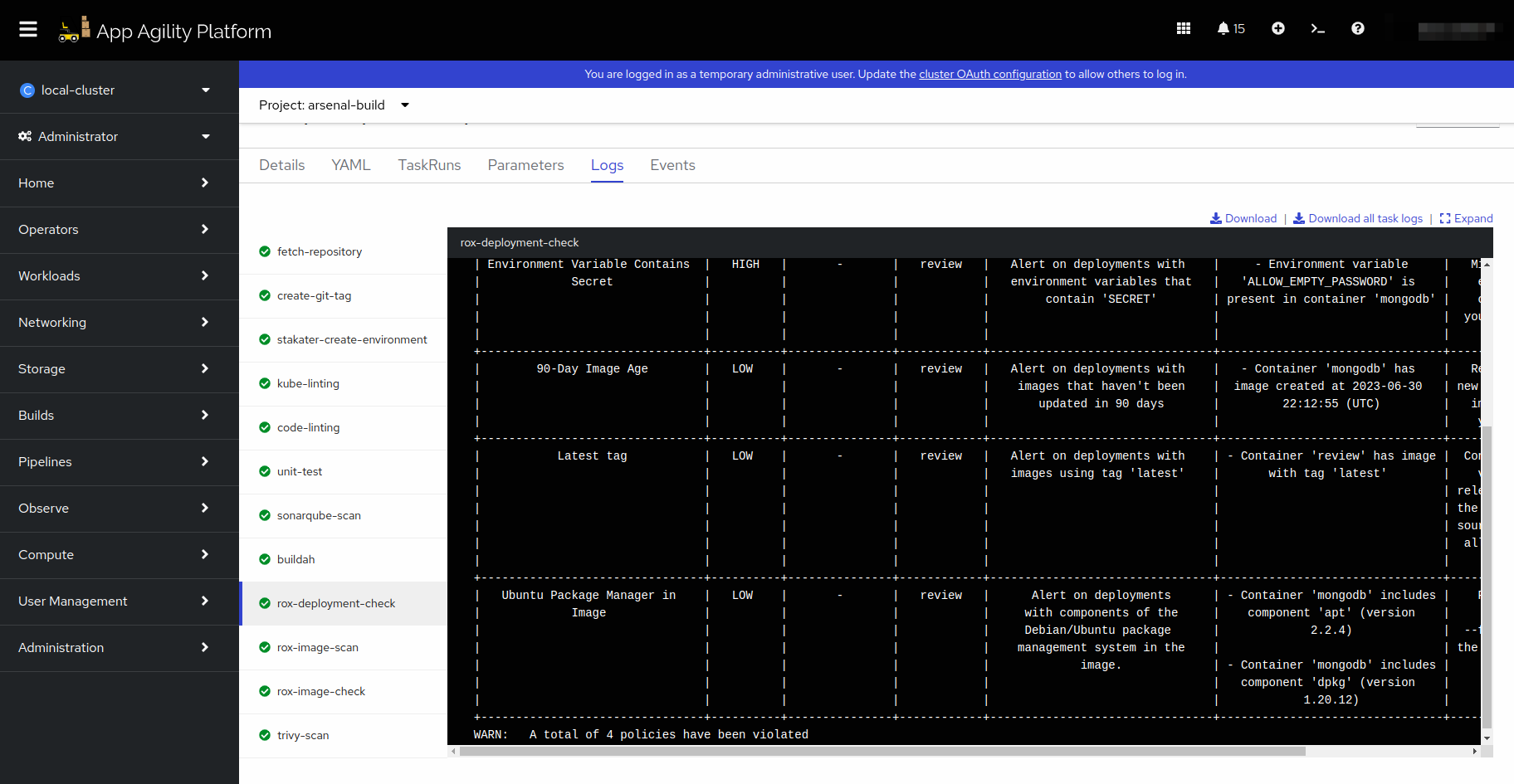 rox-deployment-check-logs