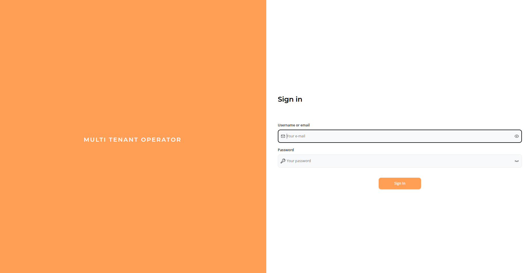 MTO Console Login Page